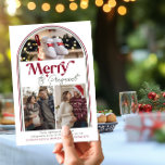 Cartão De Festividades Colagem de Fotos por Arco Grávida e feliz Gravidez<br><div class="desc">Retro Feliz moderna e Grávida, cartões de foto de Natal com colagem fotográfica em forma de arco segurando 3 das suas fotos de gravidez, foto de explosão ou acessórios para bebês. Paleta de cores verde e vermelho escuro - que você pode personalizar para a sua escolha de cor. Com Feliz...</div>