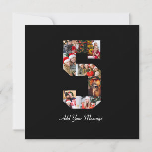Cartão De Festividades Colagem de Fotos Preto e Branco Número 5