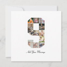 Cartão De Festividades Colagem de Fotos Preto e Branco Número 9