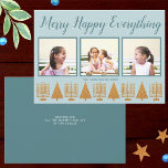 Cartão De Festividades Colagem de Fotos Simples 3 Azul Dourado da feliz<br><div class="desc">Personalize esses três cartões de natal de colagem de fotos em um simples design de ouro e Feliz azul pastel Happy All interreligioso. Uma letra escrita à mão estilizada em azul profundo com uma ligeira sombra em branco adiciona interesse e a fileira de cinco menorás dourados falsos e de quatro...</div>