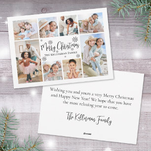 Cartão De Festividades Colagem de Fotos Simples e Fofa de Natal