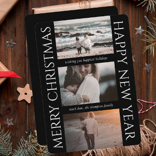 Cartão De Festividades Colagem de Fotos Simples Elegante de Natal Minimal