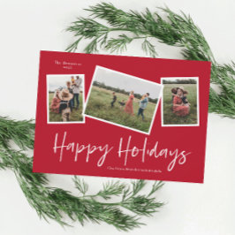 Cartão De Festividades Colagem de Fotos Simples Roteiro Feliz Férias 3