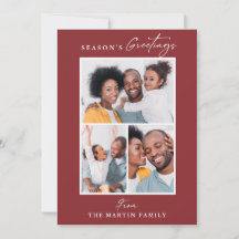 Colagem de Fotos Vermelha Três Saudações da Época