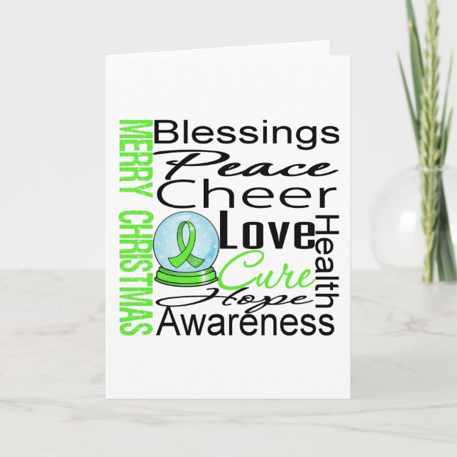 Cartão De Festividades Colagem de Linfoma Não Hodgkin Feriado de Natal (Frente)