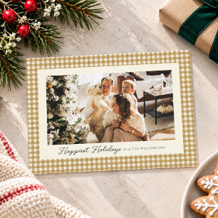 Cartão De Festividades Colagem de Natal da Família em Grade de Fotos com