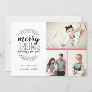 Cartão De Festividades Colagem de Natal de Natal de Natal de Garland na f