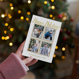Cartão De Festividades Colagem de Selos de Fotos de Natal