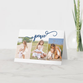 Cartão De Festividades Colagem de Três Fotos Paz
