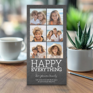 Cartão De Festividades Colagem do Instagram com 6 fotos em Quadro Negro
