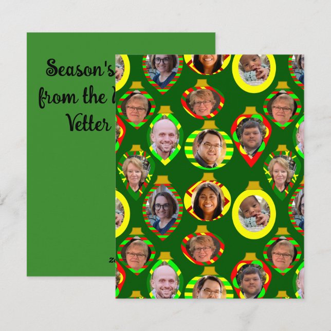 Cartão De Festividades Colagem Familiar  (Frente/Verso)