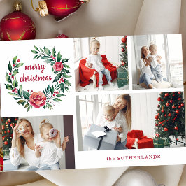 Cartão De Festividades Colagem Festiva Colorida de Foto da Frota de Natal