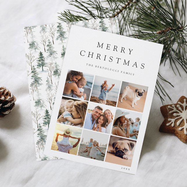 Cartão De Festividades Colagem Fotográfica do Winter Woodland 9 (Criador carregado)