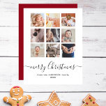 Cartão De Festividades Colagem Moderna de Fotos da Família Feliz Natal<br><div class="desc">Um belo cartão de Natal com colagem de fotos quadradas em estilo 'Insta' moderno, perfeito para enviar suas saudações de férias! O design moderno apresenta uma colagem de 9 fotos quadradas personalizáveis. Abaixo, há um cabeçalho 'Feliz Natal' em uma fonte caprichosa e chique e o nome da sua família e...</div>