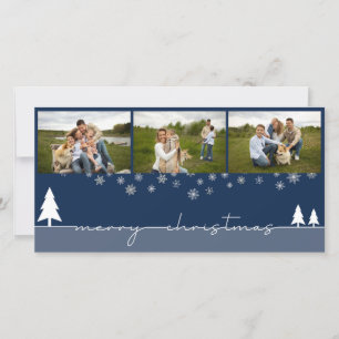 Cartão De Festividades Colagem Personalizada de 3 Fotos com Árvores de Na