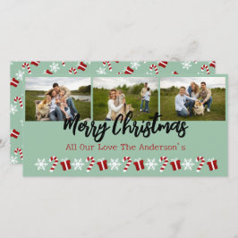 Cartão De Festividades Colagem Personalizada de 3 Fotos com Árvores de Na