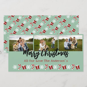 Cartão De Festividades Colagem Personalizada de 3 Fotos com Árvores de Na
