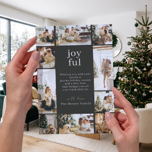 Cartão De Festividades Colagem Personalizada de Natal Botânico com 10 Fot