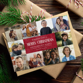 Cartão De Festividades Colagem Rustic Red Winter Christmas 10 Photos