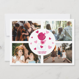 Cartão De Festividades Colar de Amor Personalizado com 4 Fotos de Pássaro