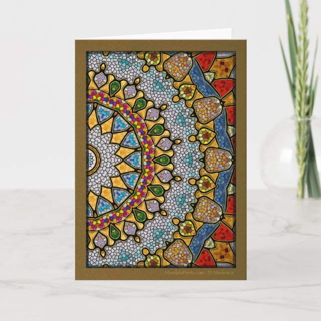 Cartão De Festividades Colar Digital Mandala (Frente)