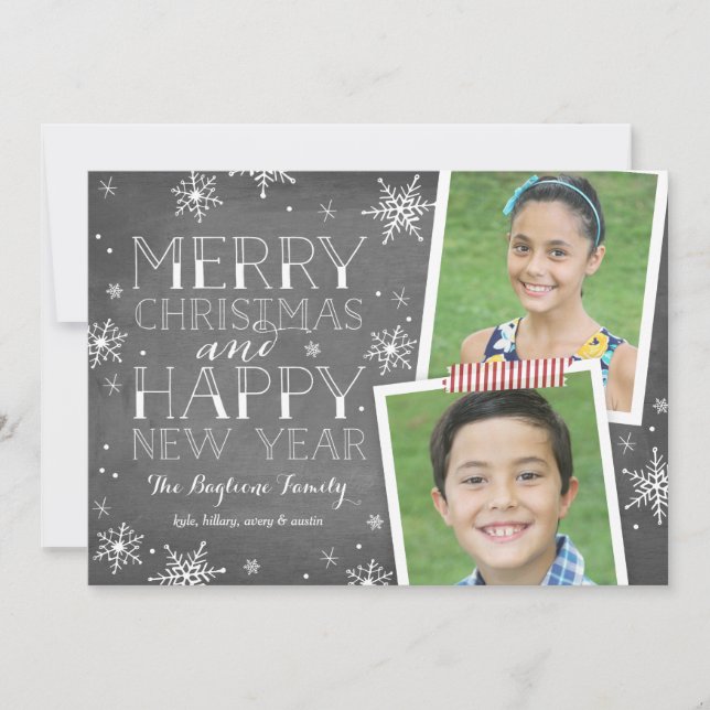 Cartão De Festividades Coleção de Flocos de Neve desenhados à mão (Frente)