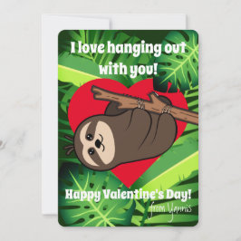 Cartão De Festividades Colegas de classe Cute Sloth "Amor saindo com você
