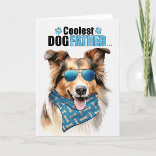 Cartão De Festividades Collie Dog Coolest Dia de os pais Pai