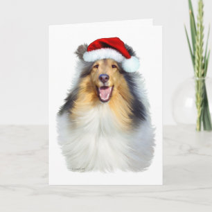 Cartão De Festividades Collie Papais noeis de Natal