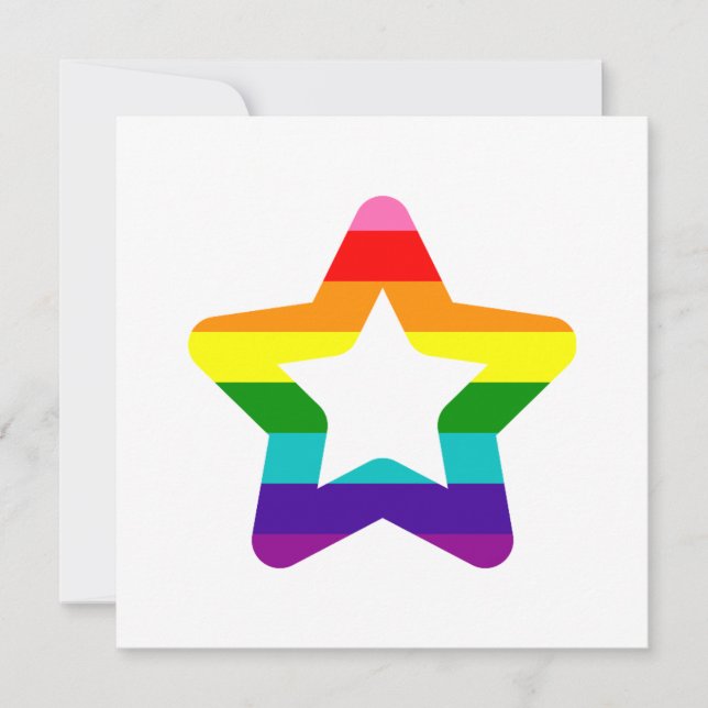 Cartão De Festividades Coloful LGBTQ Orgulho Arco-íris Bandeira Estrela d (Frente)