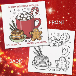 Cartão De Festividades Color Me Natal Férias Cacau Quente com Biscoitos