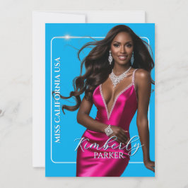 Cartão De Festividades Color Pop Cutout Pageant Autograph Printed Card