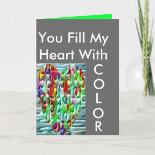 Cartão De Festividades Colored Puzzled Hearts