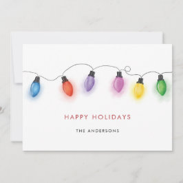 Cartão De Festividades Colorful Christmas Bulbs Holiday Card