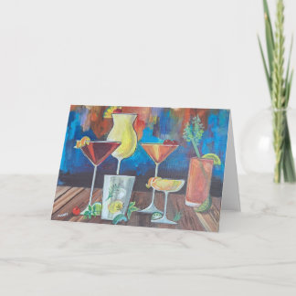 Cartão De Festividades Colorful Cocktails Greeting Card