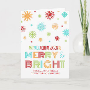 Cartão De Festividades Colorful Corporate Merry & Bright Christmas Card