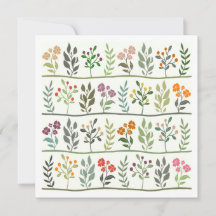 Colorida Carta de Silhueta Floral Botânica Rapsódi