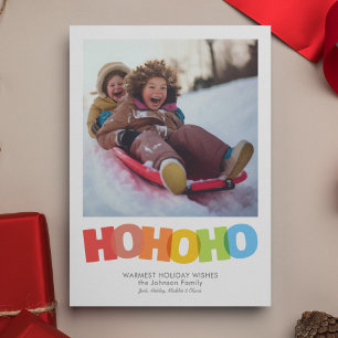Cartão De Festividades Colorida Sobreposição de HO HO Natal Queira Foto