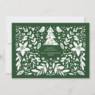 Cartão De Festividades Colorindo seu Natal Botânico Temático