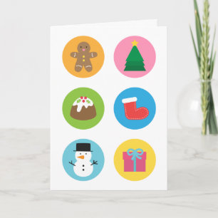 Cartão De Festividades Colourful and Cute, Merry and Bright Christmas