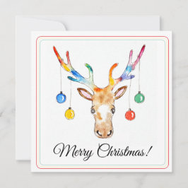 Cartão De Festividades Colourful Reindeer