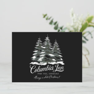 Cartão De Festividades Columbia Inn Pine Tree Vermont Um Natal Branco