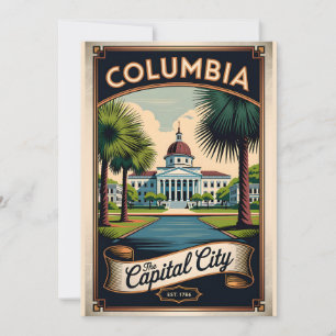 Cartão De Festividades Columbia Vintage Carolina do Sul A Cidade Capital