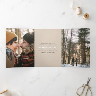 Cartão De Festividades Com Dobra Tripla artesanato vintage merry christmas multifoto