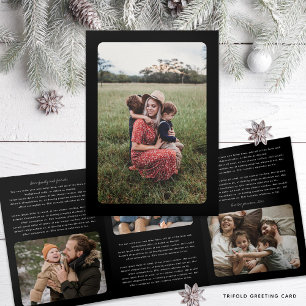 Cartão De Festividades Com Dobra Tripla Boletim de Notícias de Fotos de Molduras Simples