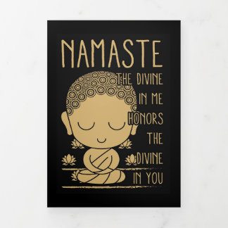 Cartão De Festividades Com Dobra Tripla Buda Namaste O Divino Em Mim