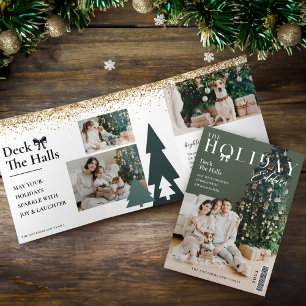 Cartão De Festividades Com Dobra Tripla Capa da Revista de Fotos da Família da Edição de F