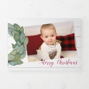 Cartão De Festividades Com Dobra Tripla Cartão com fotos de fazenda Shiplap & Magnolia Wre