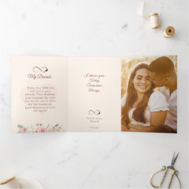 Cartão De Festividades Com Dobra Tripla Cartão de Amor com Foto Trifold Romântico do Dia d