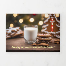 Cartão De Festividades Com Dobra Tripla Cartão de Natal com receita de biscoito amigável